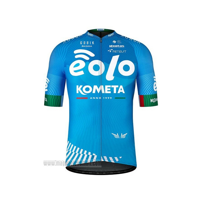 2021 Abbigliamento Ciclismo Eolo Kometa Blu Manica Corta e Salopette